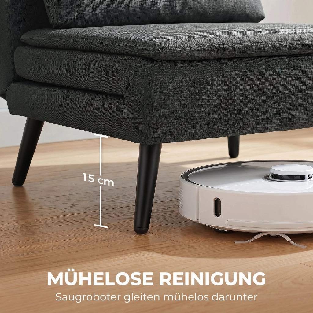 Poltrona letto reclinabile ¨C Minimal ¨C Tessuto grigio scuro