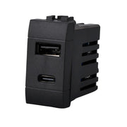 Caricatore USB A QC + USB C PD 20W MBL Nero 1M Compatibile Bticino Living International BLN3002