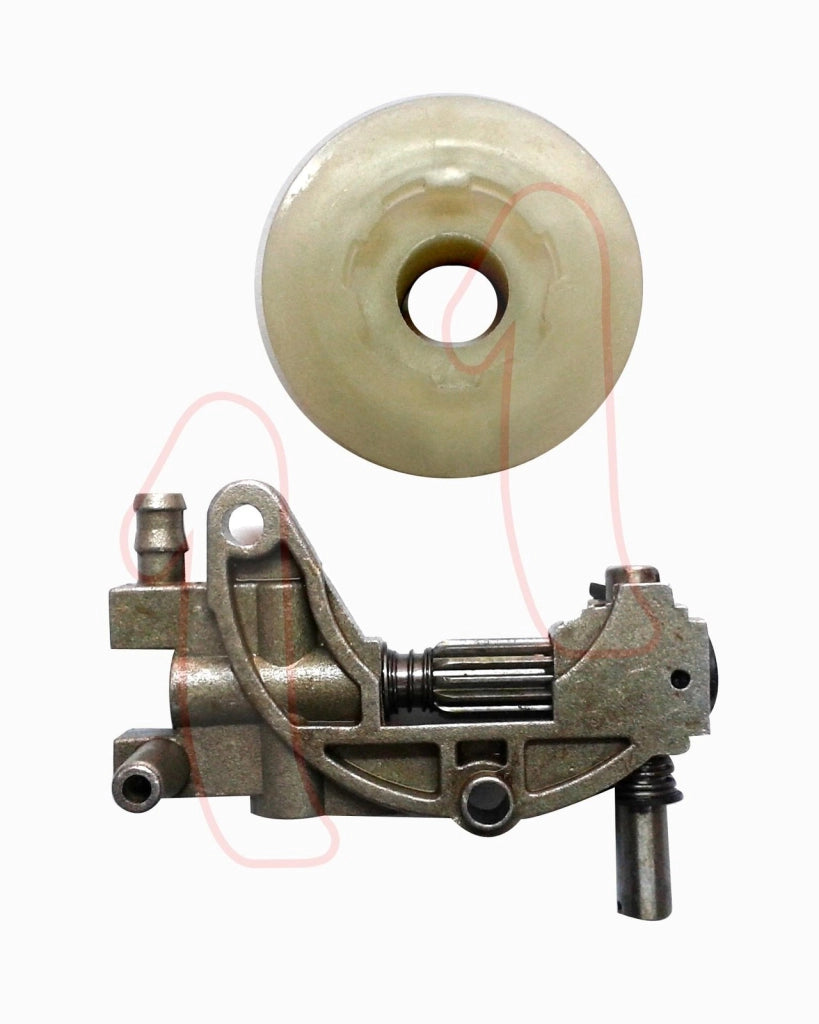 Ricambio Pompa Olio Per Motosega A Scoppio 52cc+Vite Senza Fine