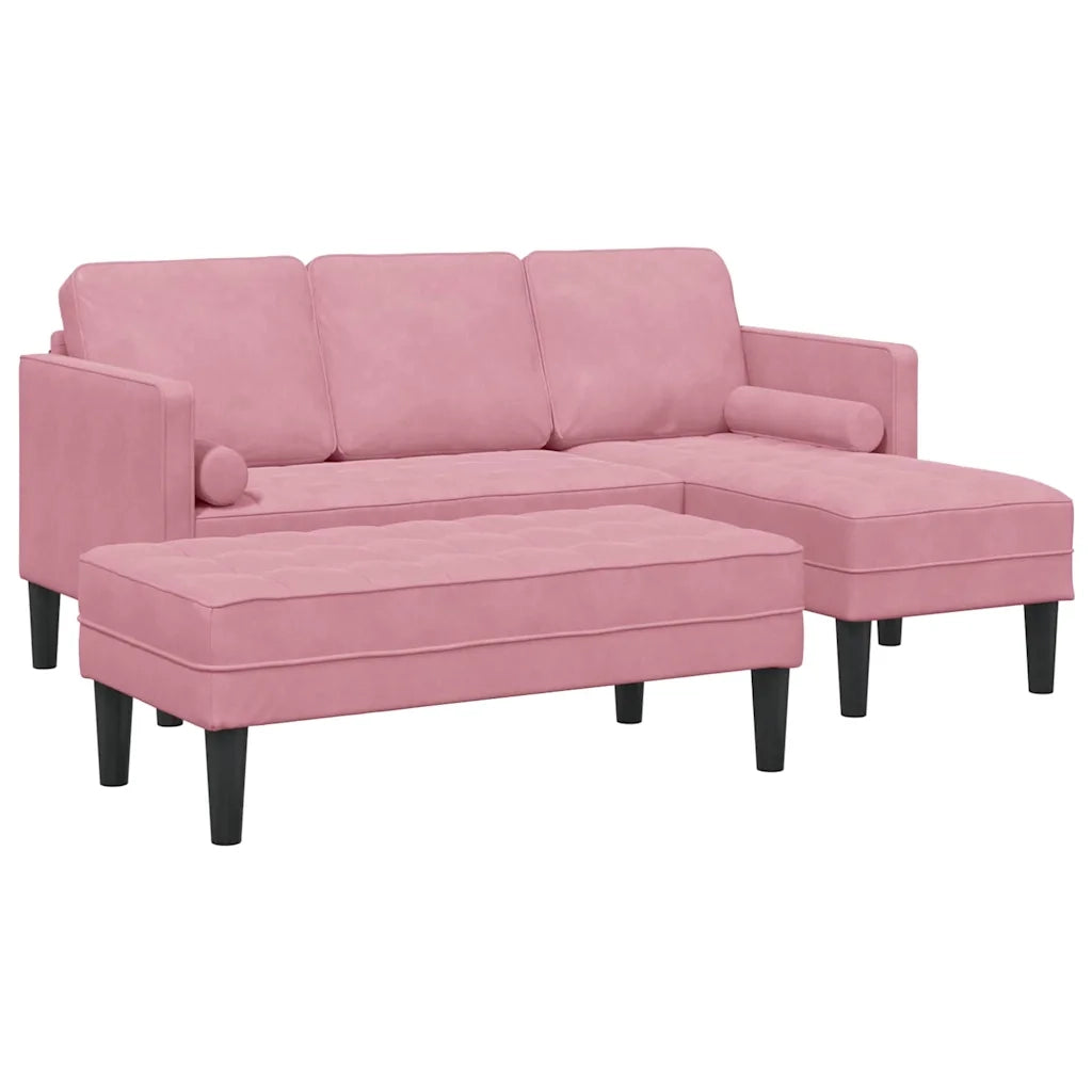 Set di divani con cuscino 2 pcs Rosa Poliestere 3329268
