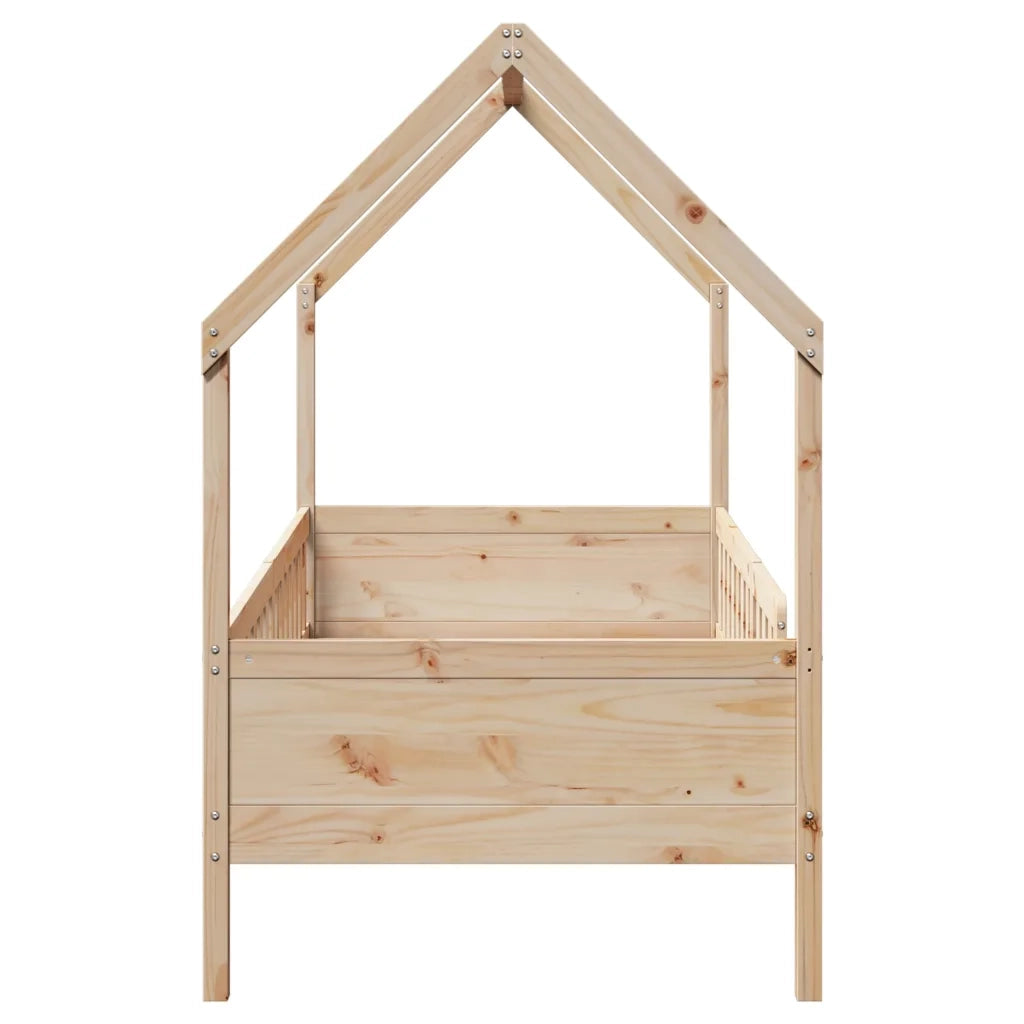 Giroletto Casetta per Bambini-Struttura Letto Bambini 90x200 cm Legno Massello di Pino 300778