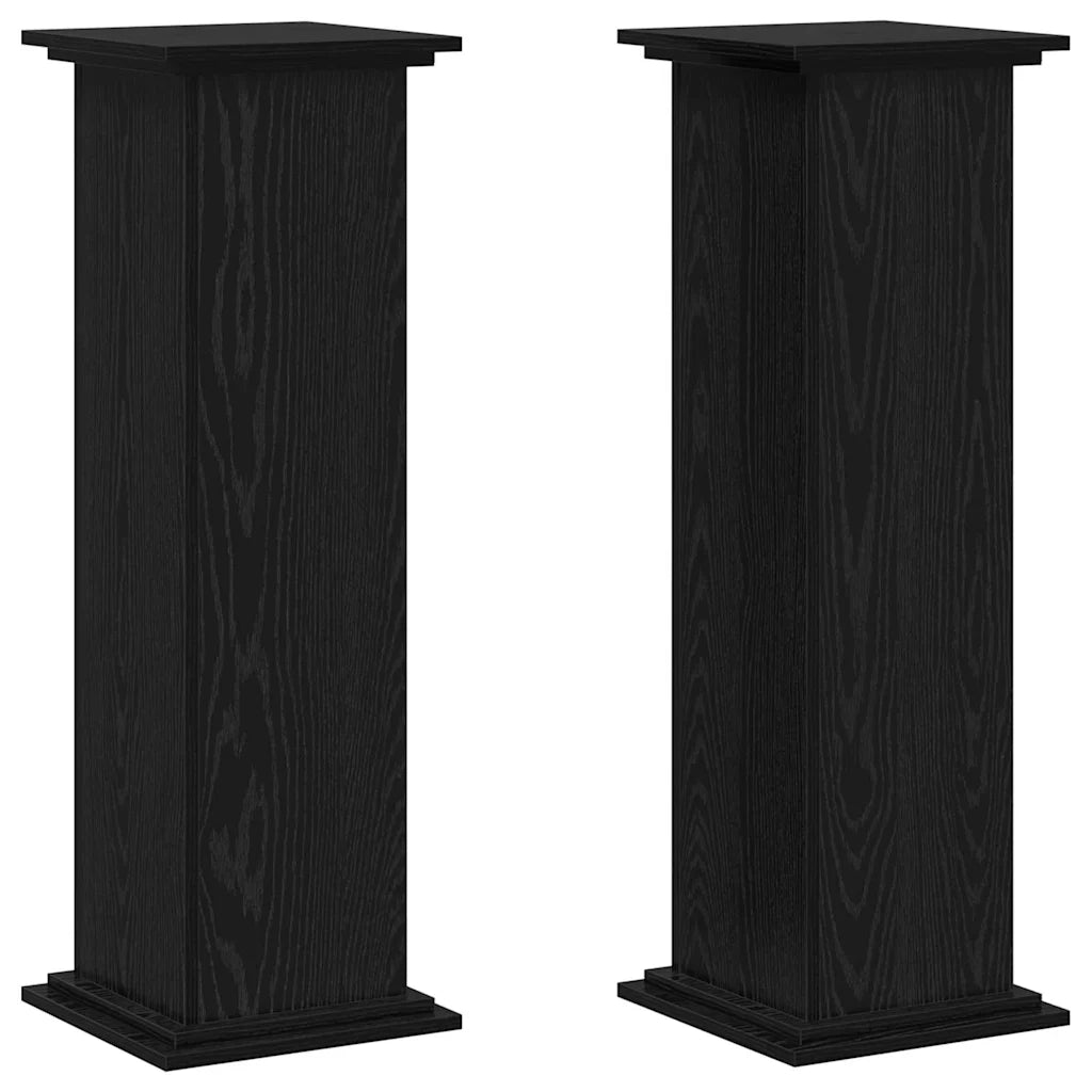 Supporto per piante moderno design contemporaneo per interni/esterni 33 x 33 x 100 cm legno composito nero 02_0052188