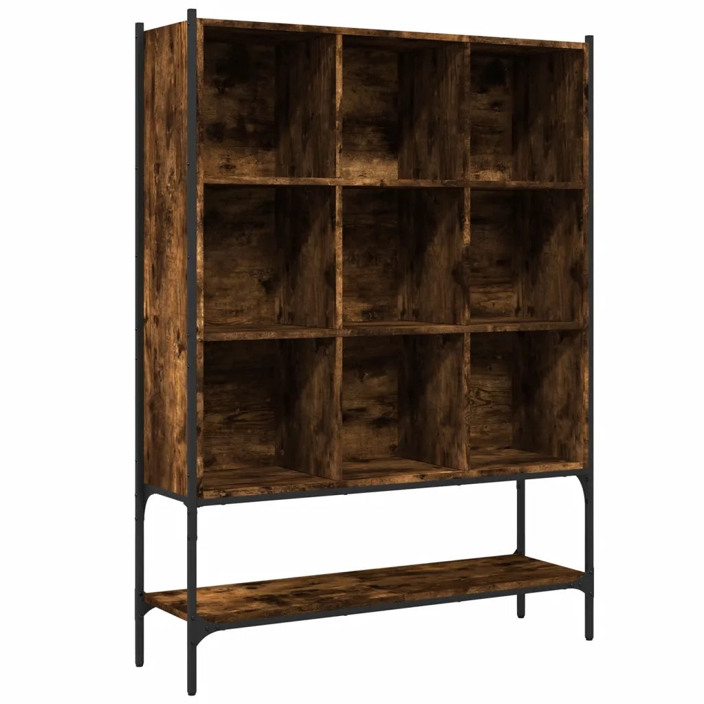 Libreria-Scaffale per Libri-Mobile di Stoccaggio Rovere Fumo 102x30x141,5 cm in Legno Multistrato
