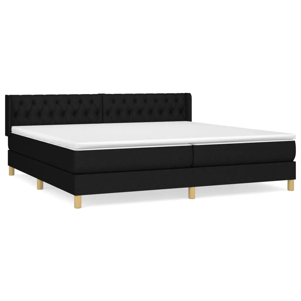Giroletto a Molle con Materasso Nero 200x200 cm in Tessuto 3130539
