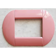Trade Shop - Placca Placche Placchette Compatibili Living International Light Bombate Bticino - Rosa -4 Fori     -