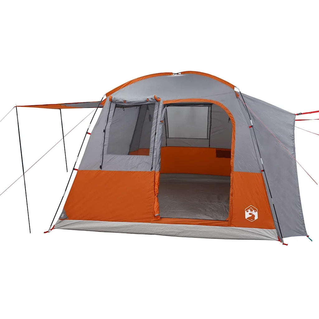 Tenda da Campeggio 4 Persone-Tenda per Escursionismo Grigio e Arancione Impermeabile 120559