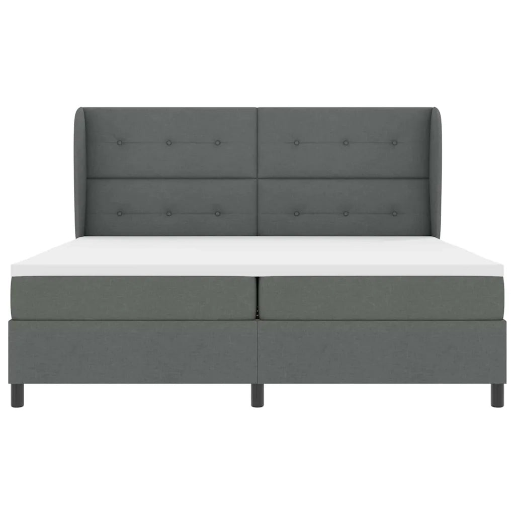 Letto a molle con materasso Grigio scuro 200 x 200 cm Tessuto 3340586