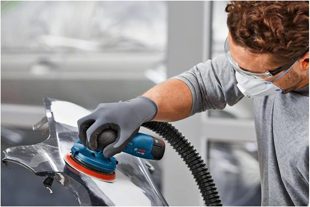 Bosch Professional Levigatrice rotoorbitale a batteria GEX 12V-125, 12V System (incl. platorello (125 mm), 1 carta abrasiva, sacchetto raccoglipolvere, senza batterie e caricabatterie, in L-BOXX 136)