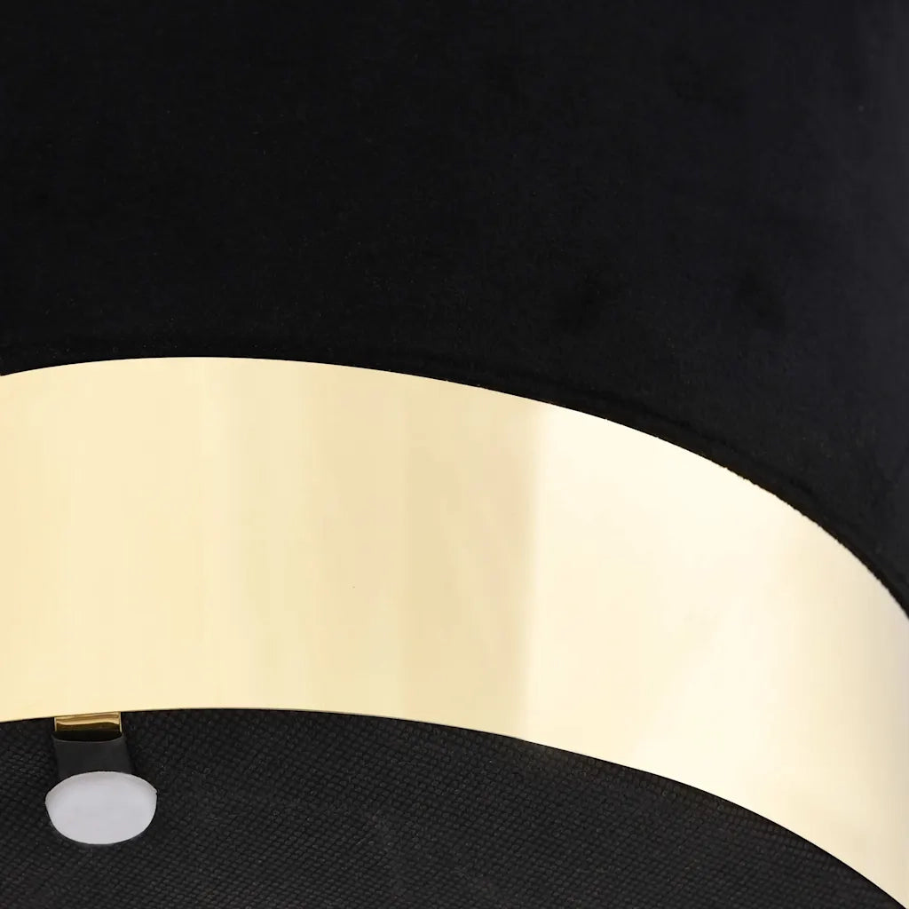 Sgabello Nero e Oro in Velluto 28 x 36 cm 249839