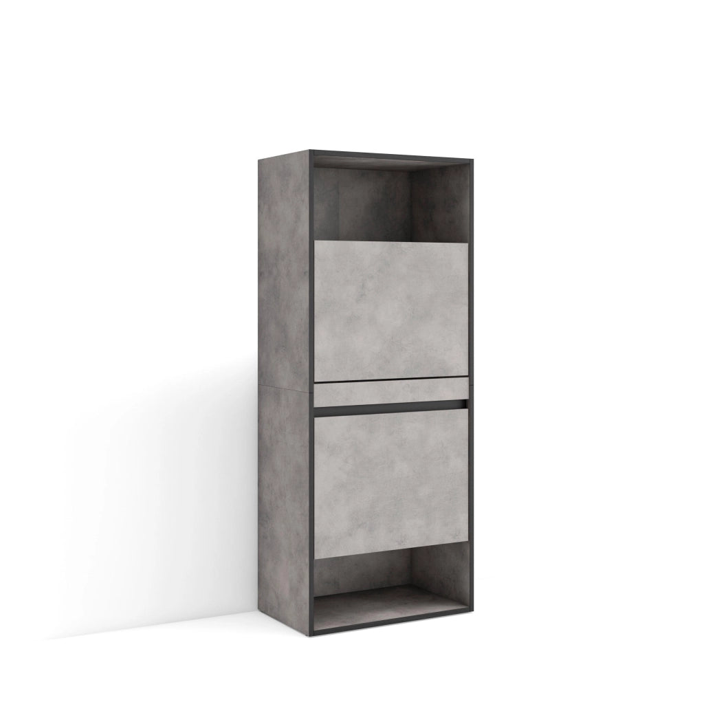 Scarpiera, 60x35x145cm, Camera da letto, Armadio, grigio cemento RF3516