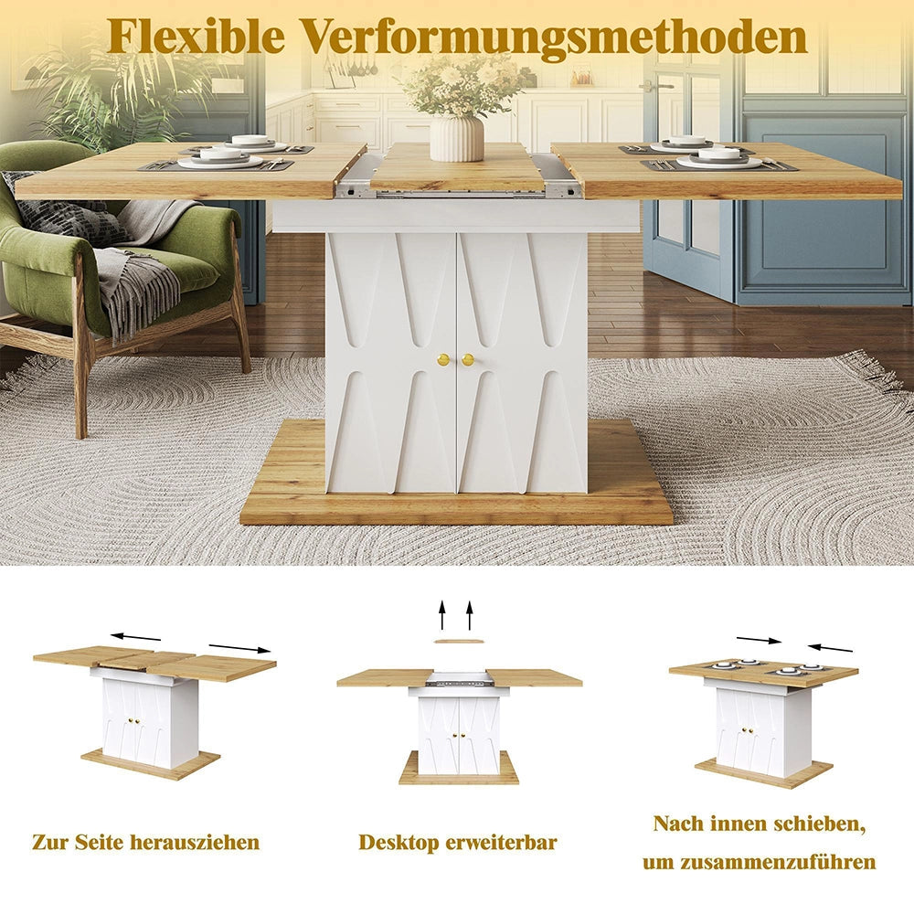Tavolo da pranzo allungabile con 4 sedie - Xylo - 110(140)x70x76cm - Grigio