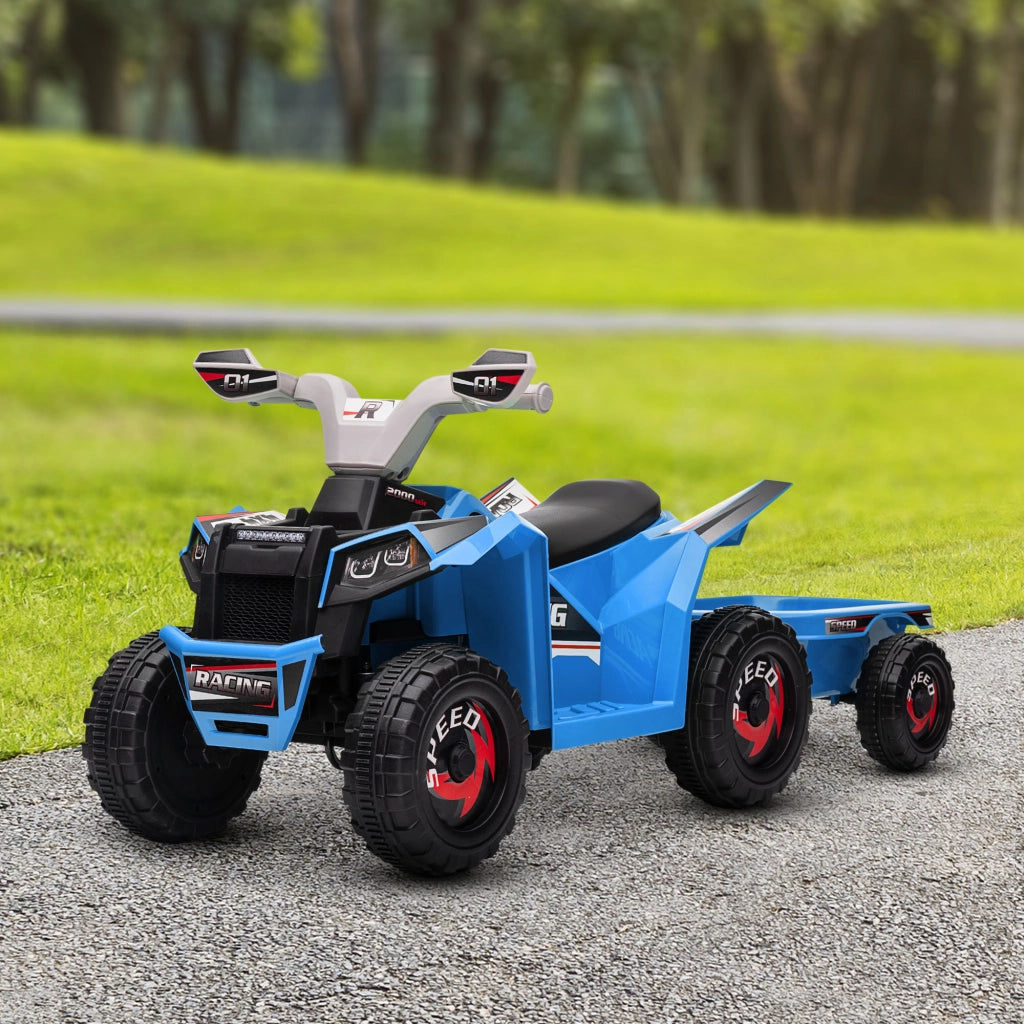 Auto per bambini elettrica ricaricabile con rimorchio ¨C zephmum ¨C Blu