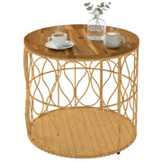 Tavolino da giardino ¨C zephmum ¨C legno acacia effetto rattan ?50 cm