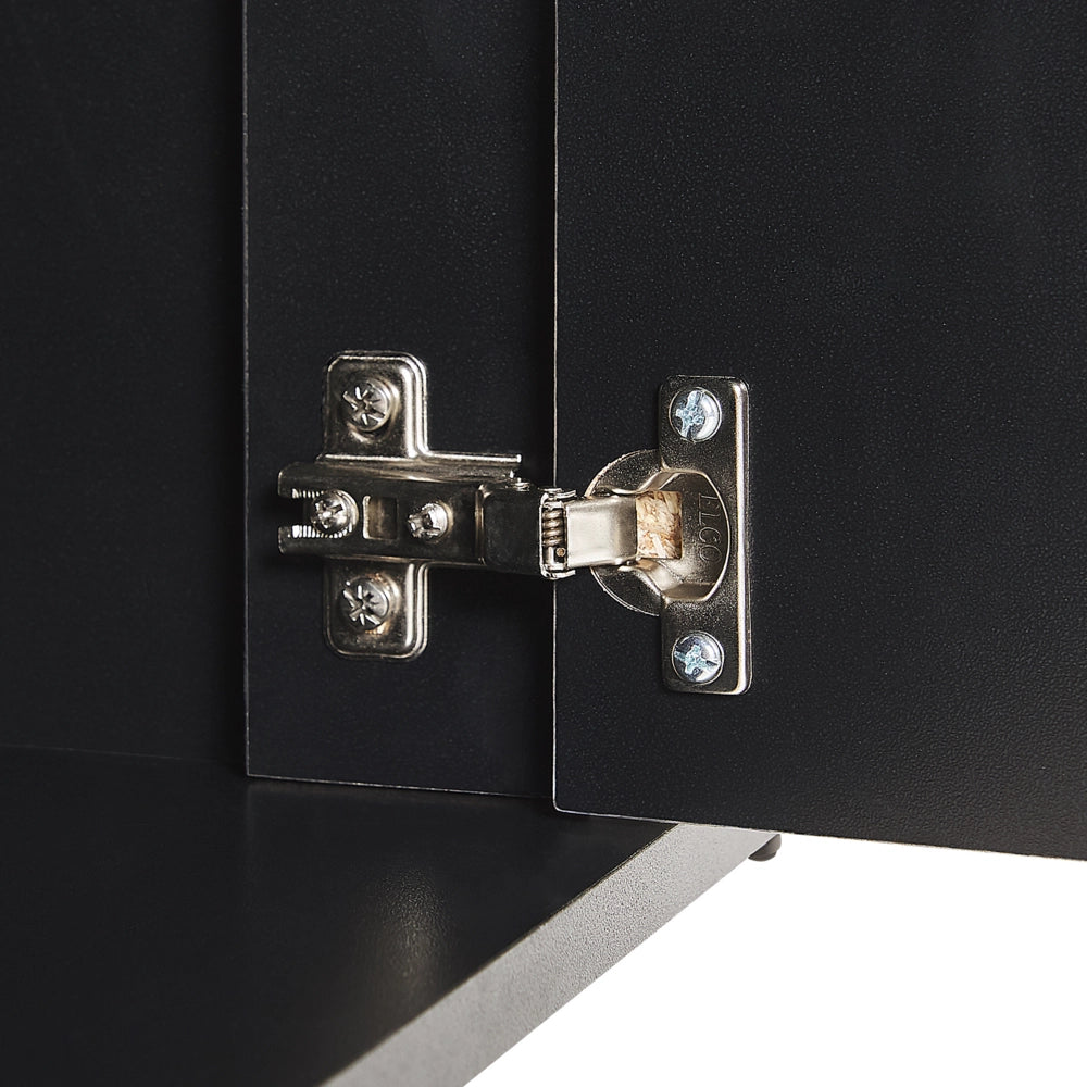 Madia credenza Effetto Cemento con Gambe in Metallo Nero 2 Armadi 3 Cassetti Design Industriale