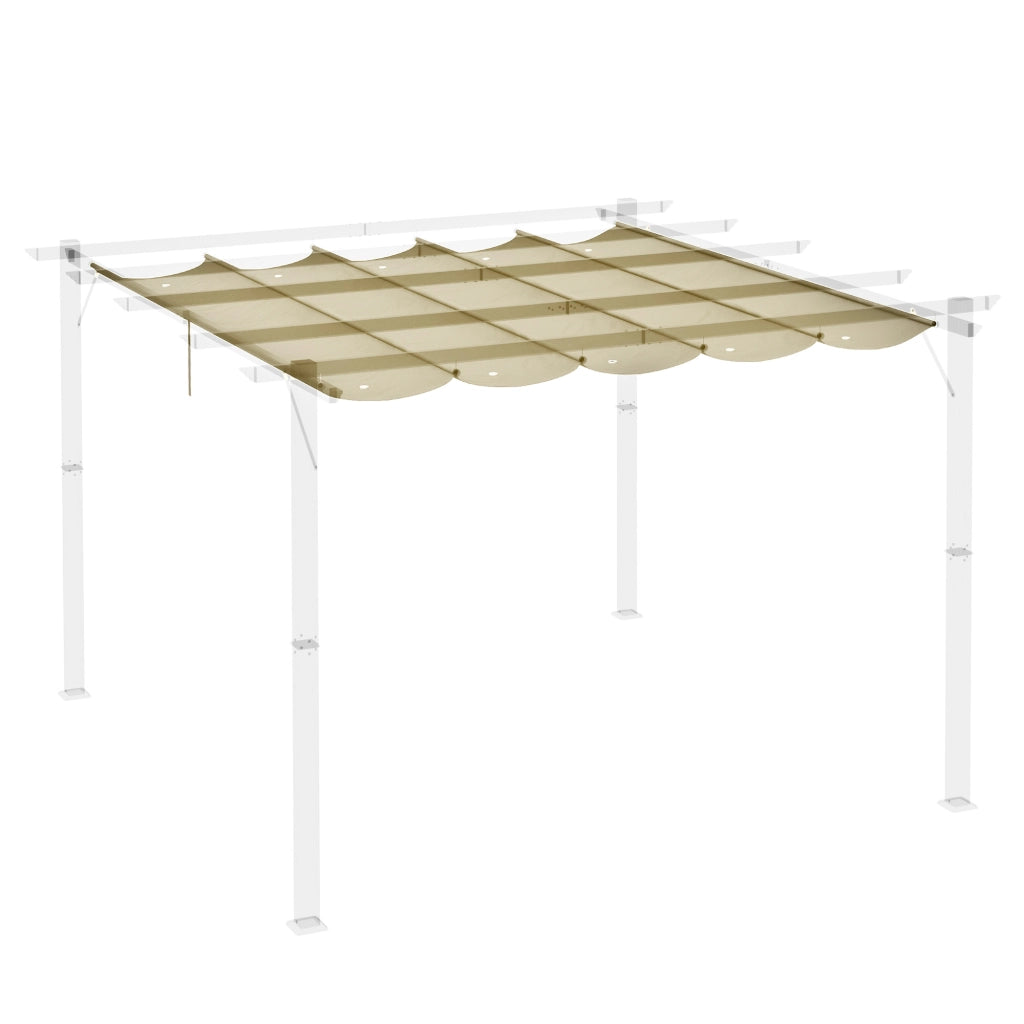 Telo di ricambio per gazebo 250 x 255 cm in poliestere beige, con fori di drenaggio e montaggio rapido