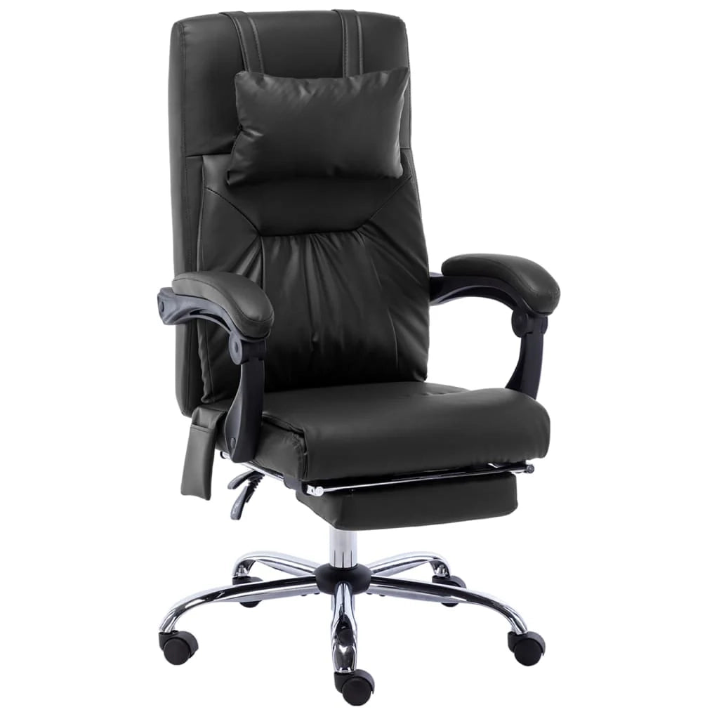 Sedia da ufficio/poltrona/studio/sedia per computer/sedia da massaggio in similpelle nera 02_0024018