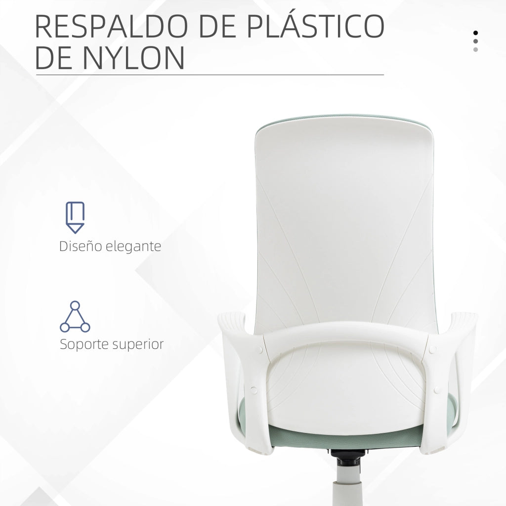Sedia da Ufficio Girevole con Schienale Alto e Braccioli ¨C Zephmum ¨C Verde 62x56x110-119,5cm