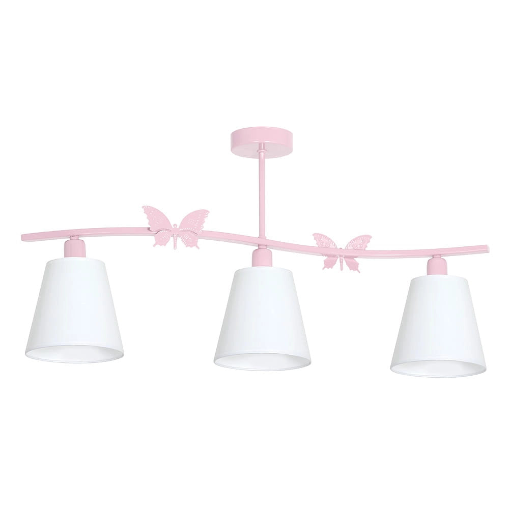 Plafoniera Milagro Alice Pink 3 luci E14 bianco metallo