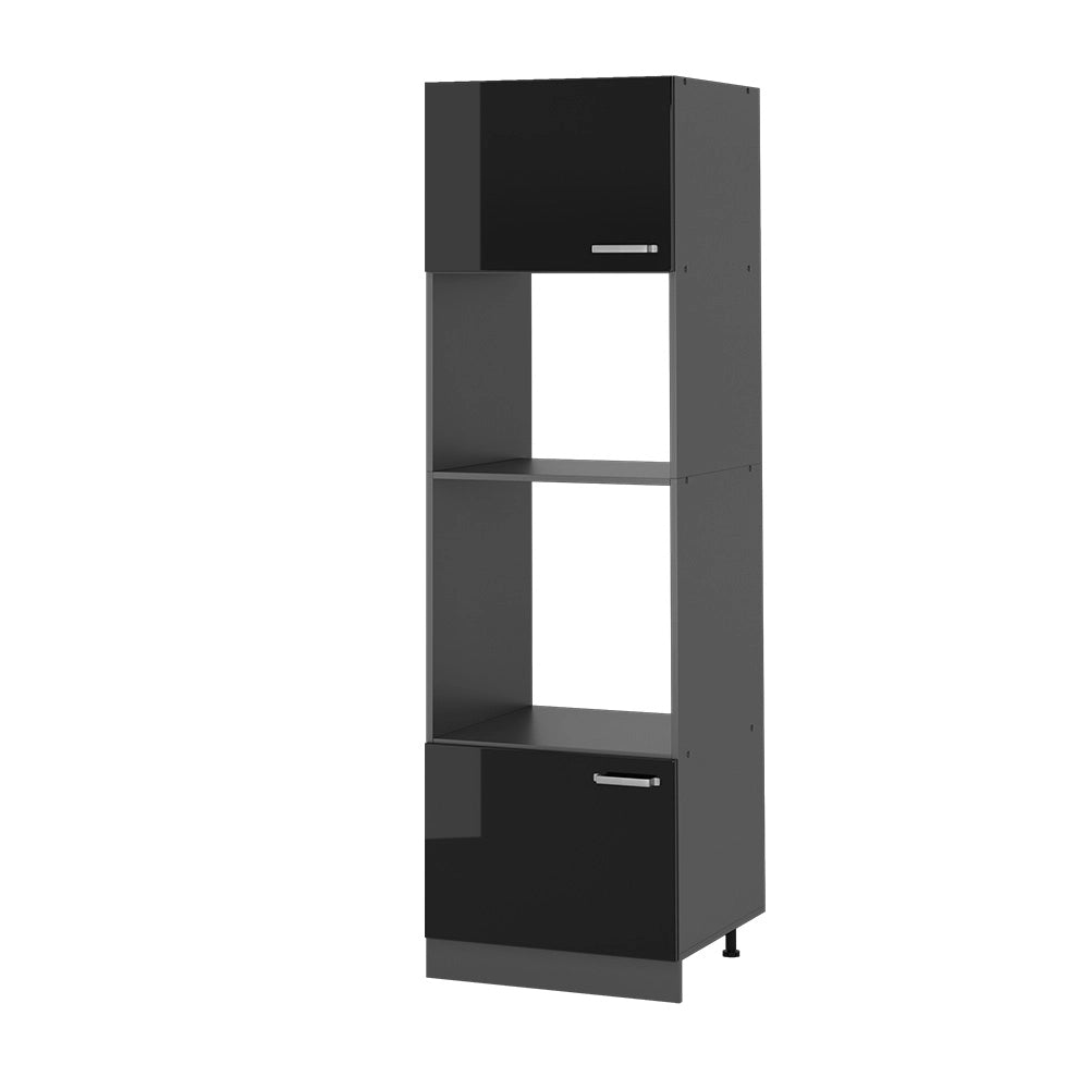 Vicco Set mobili bagno Nero lucido 60 cm