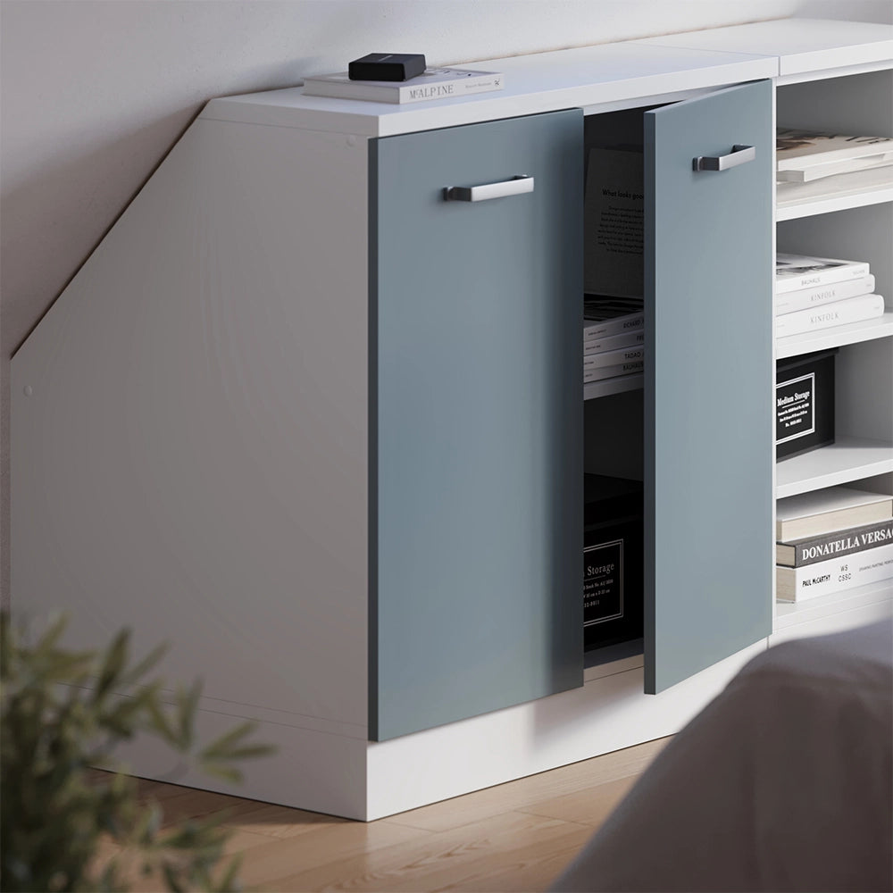 Mobile sottotetto Rion Grigio-blu/Bianco 80 x 83.8 cm con 2 porte, carcassa 60 cm profondità Vicco