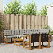 Set di divani da esterno 9 pcs Grigio Naturale e Chiaro
