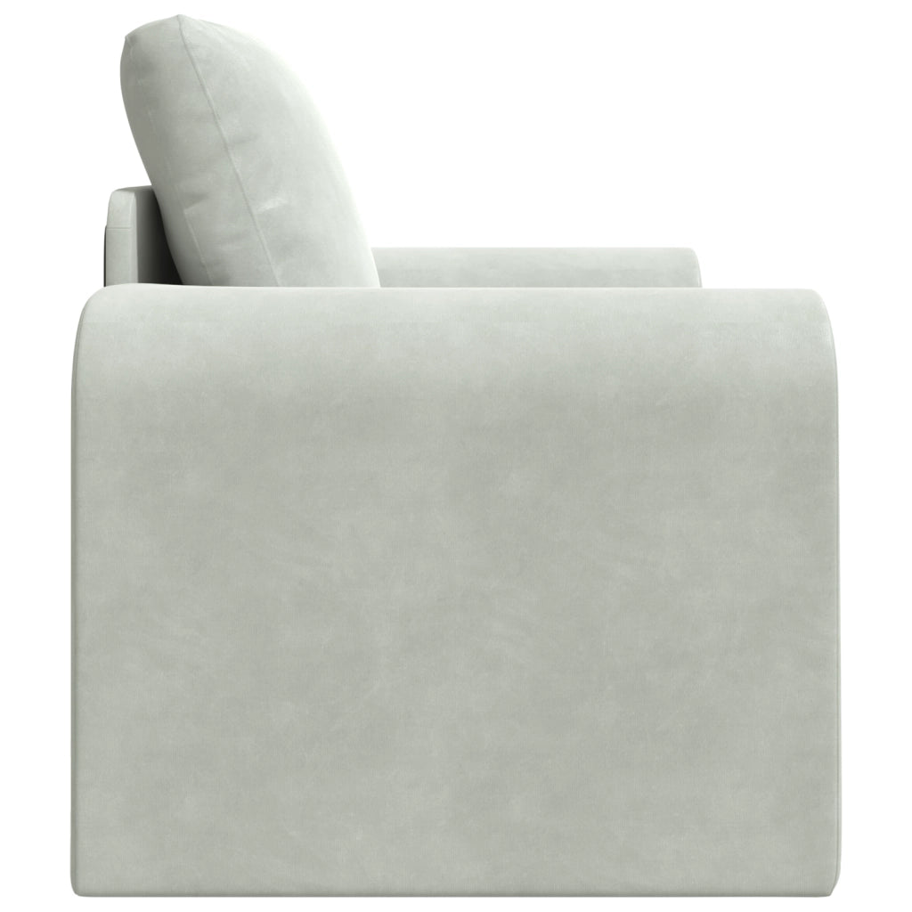 Divano Letto 2-in-1 Grigio Chiaro 98x71x83 cm Velvet
