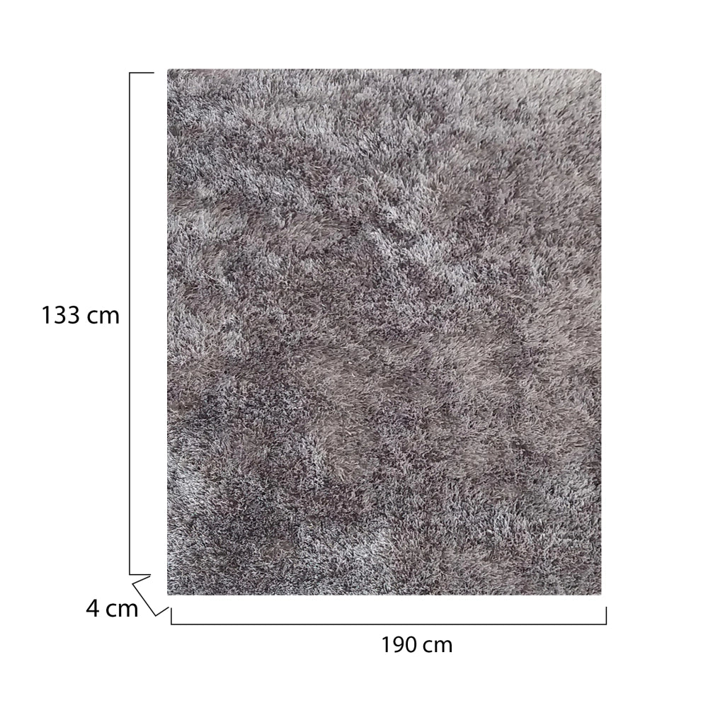 Latenega, Tappeto Altezza Pelo 35 mm 100% Poliestere, 190x133 cm Grigio