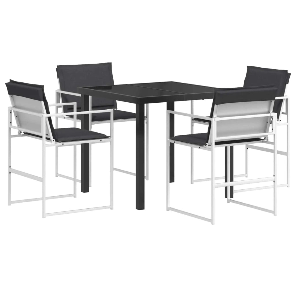 Set da Pranzo per Giardino 5 pcs Bianco e Antracite 3448901