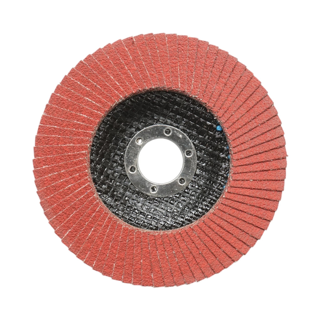 Disco lamellare abrasivo al corindone T27 CA80, 125x22mm per levigatura/lucidatura di acciaio inossidabile e metallo Breckner Germany