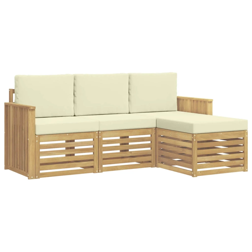 Set di divani da esterno 4 pcs Bianco e Crema 3391630