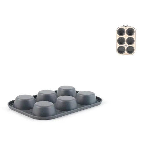Stampo muffin 6 posti deli chef in alluminio