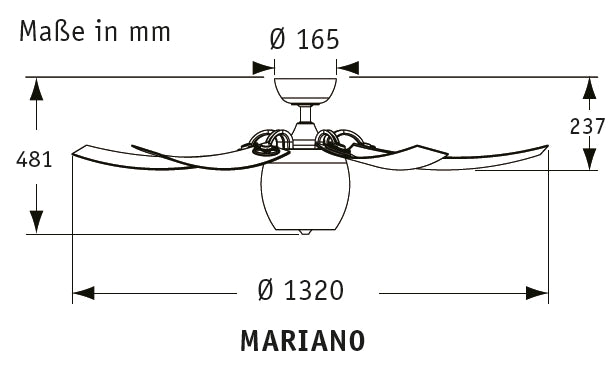 MARIANO 132, Ventilatore con Luce, Fanimation
