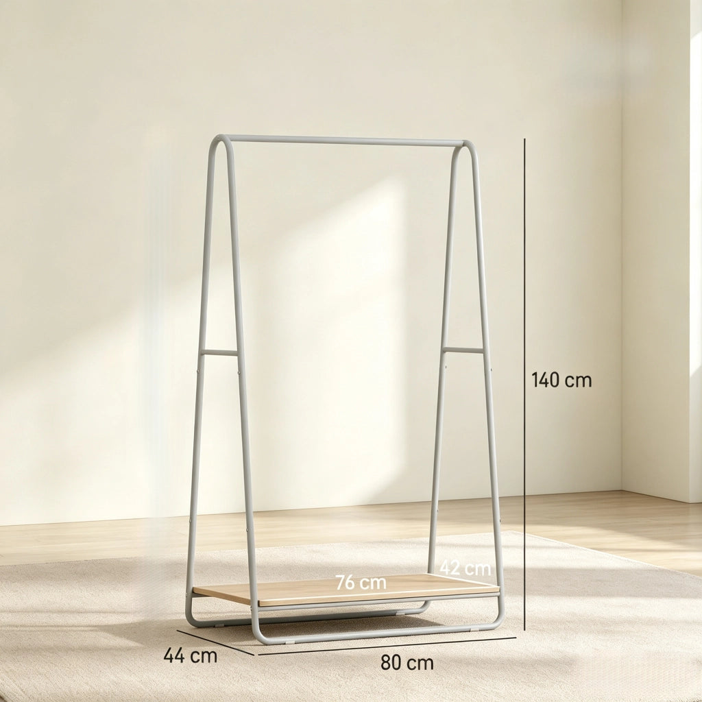 APPENDIABITI con scarpiera 80x44x140 cm in metallo e pannello di legno