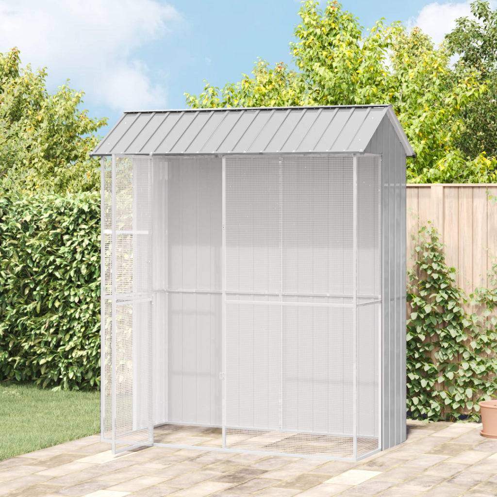 Aviario per Uccelli  Grigio 215x110x247 cm Acciaio