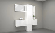 Set Ingresso Moderno KOMPACT 4 Pezzi – 170x35x191 cm, Specchio e 11 Ripiani