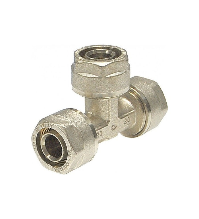 Raccordo a tee ridotto diam.20x16x16 per multistrato