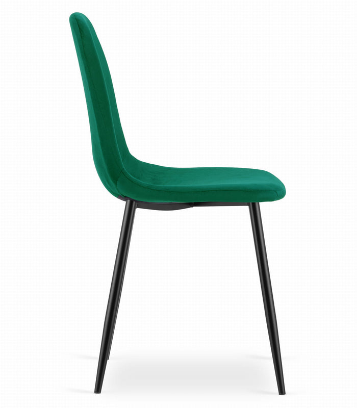 Sedia VALORA COMO - Design ergonomico in velluto verde scuro x 4
