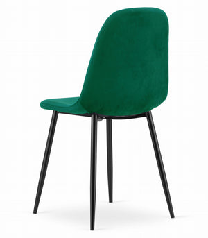 Sedia VALORA COMO - Design ergonomico in velluto verde scuro x 4