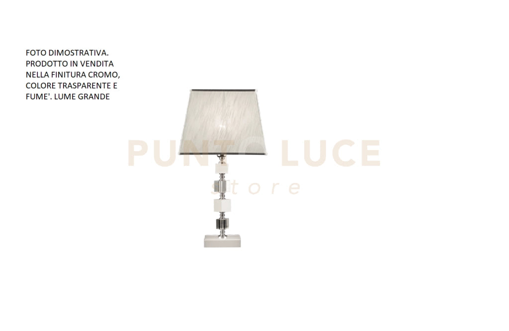 LUME/G LIVIA LUME 1 LUCE FUME'- TRASPARENTE E CROMO ATTACCO E27 CON PARALUME L.33CM