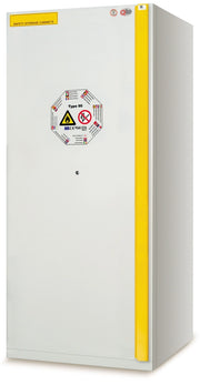 Armadio di sicurezza certificato contro il fuoco 90 minuti EN 14470-1 per prodotti liquidi e solidi infiammabili cm. 90x60x195h