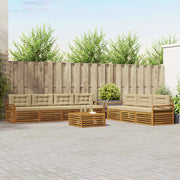 Set di divani da esterno con cuscino 8 pcs Naturale e Beige