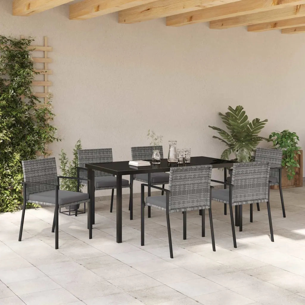 Set da Pranzo per Giardino 7 pz | Set Salotto da Giardino Grigio