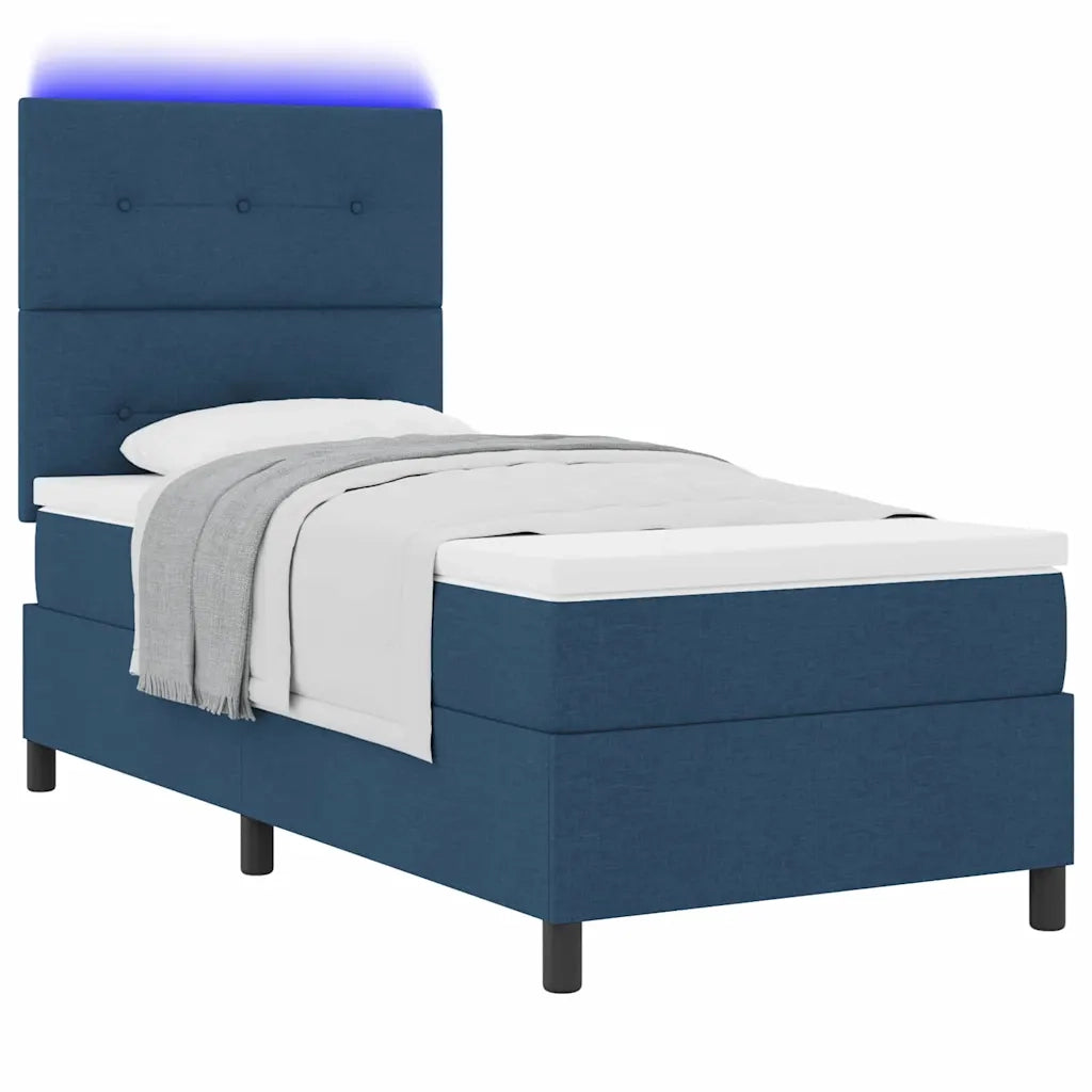 Letto a molle con materasso con led Blu 90 x 200 cm Tessuto 3342843