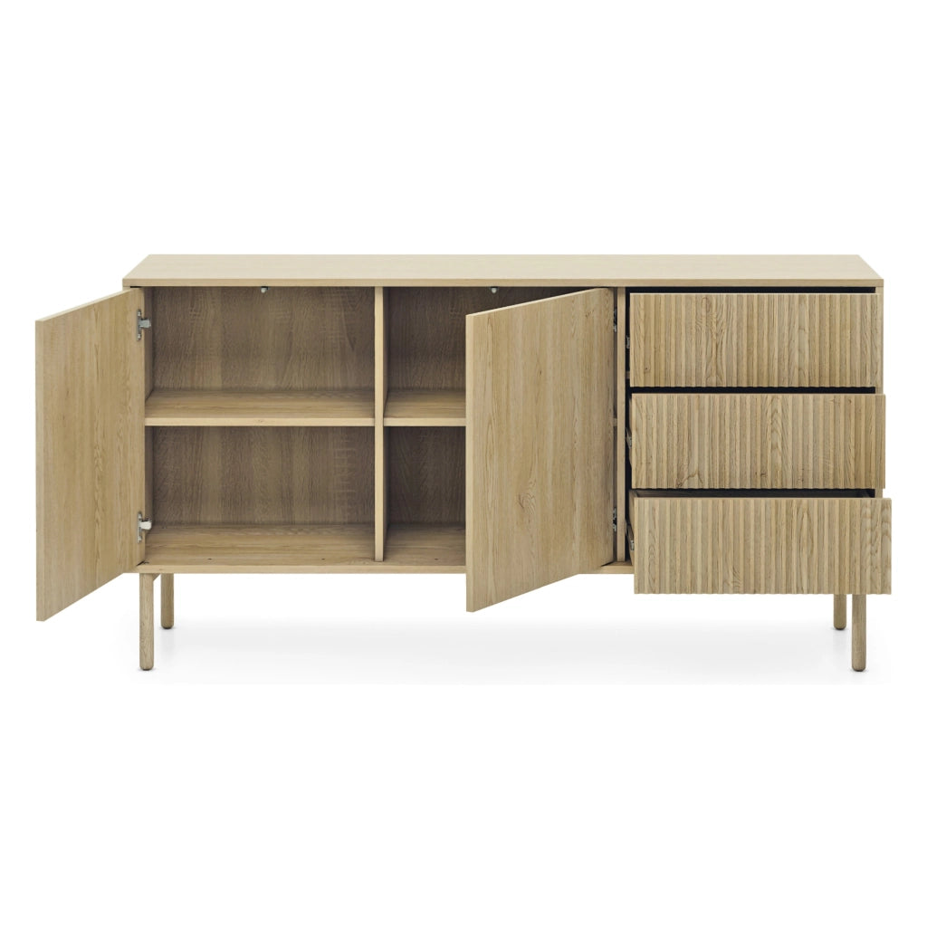 Madia Havazami, Credenza 3 Cassetti, 154x40x80h cm Marrone Rovere