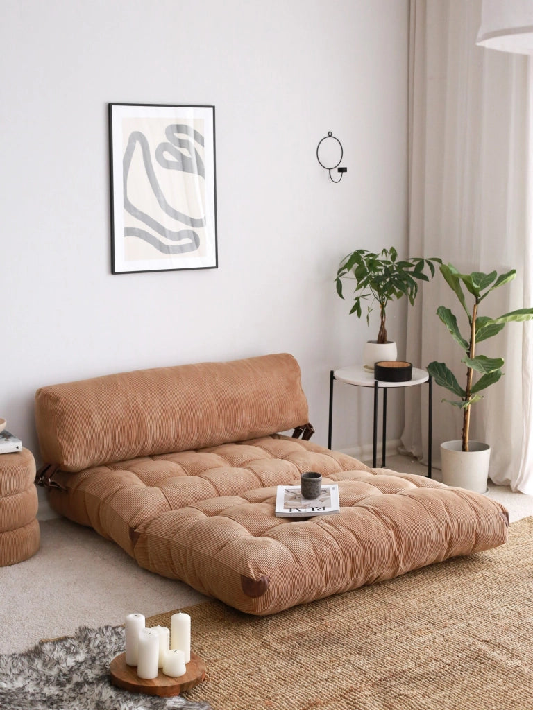 Divano letto in tessuto "Fold" a 2 posti - 120 x 75 x 79 cm - Marrone