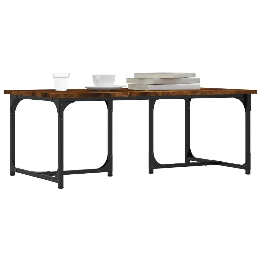 Tavolino da Salotto Rovere Fumo 90x50x35 cm Legno Multistrato 835401