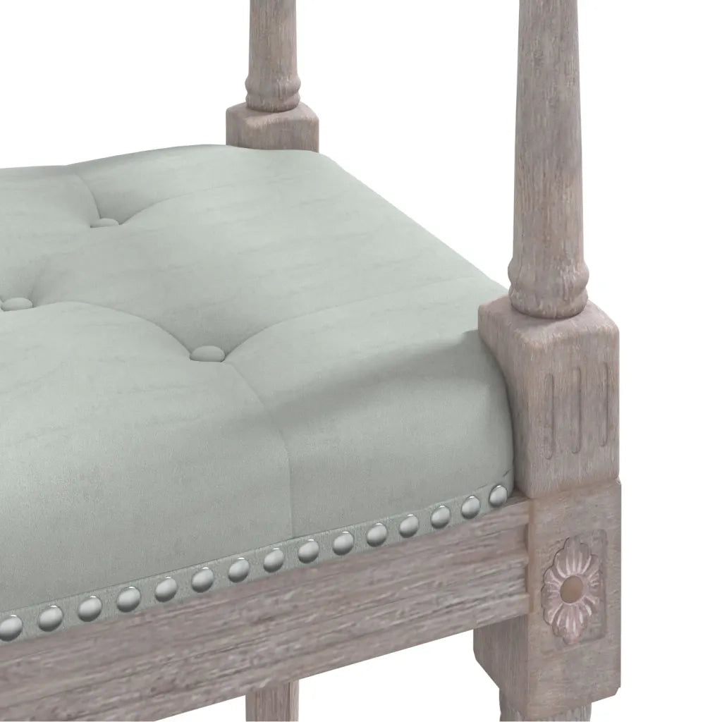 Panca-Sgabello Grigio Chiaro 110x40x70 cm in Velluto