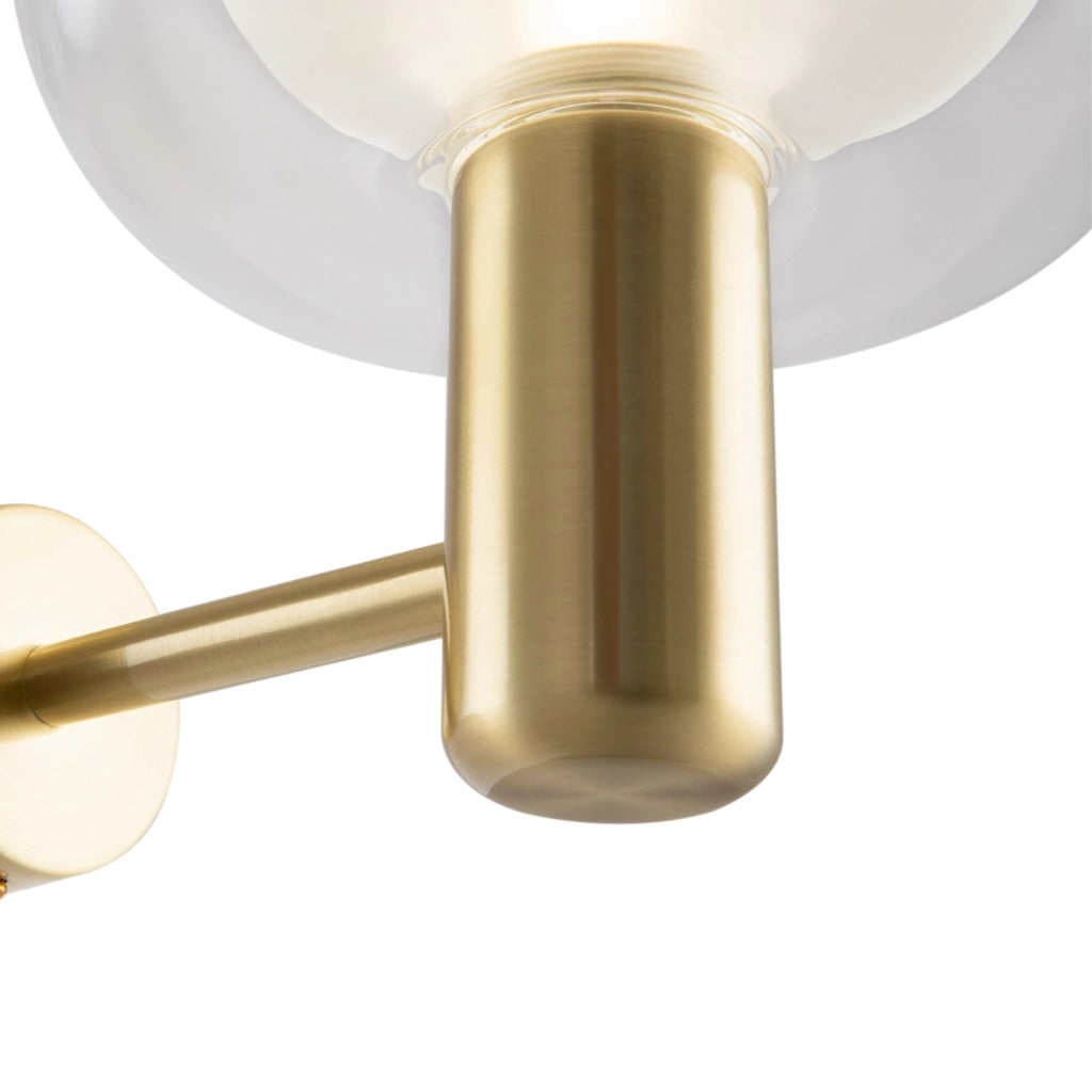 Applique Contemporanea Vision Alluminio Oro 1 Luce Diffusore Vetro Trasp