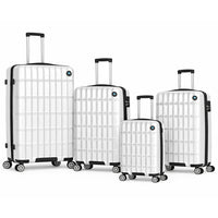 Set 4 Valigie Scocca Rigida e Resistente Trolley Viaggio Bianco Ruote Easy Roll