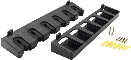 Supporto per attrezzo da parete - 6 fori - Clip di fissaggio stabilizzante - Scanalature di supporto - Spazio risparmiato - Supporto per attrezzo da parete
